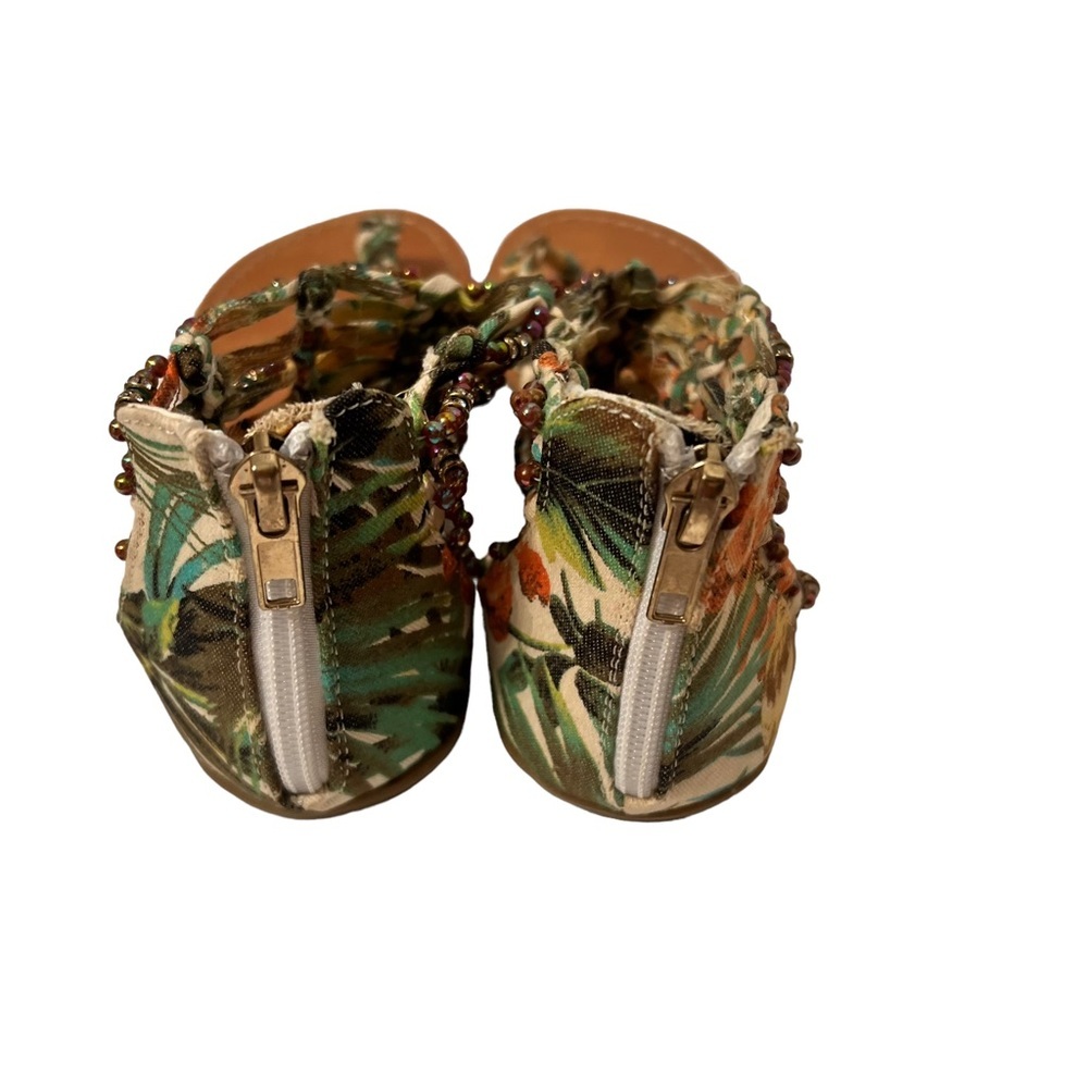 Zigi Soho Boho Beaded Flat Tropical Print Sandals Size 5 - Picture 4 of 6